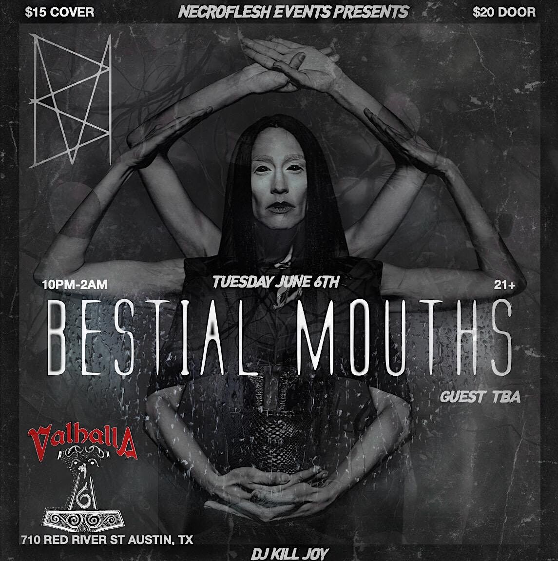 Necroflesh Events Presents: Bestial Mouths w\/ Guest DJ K*ll Joy