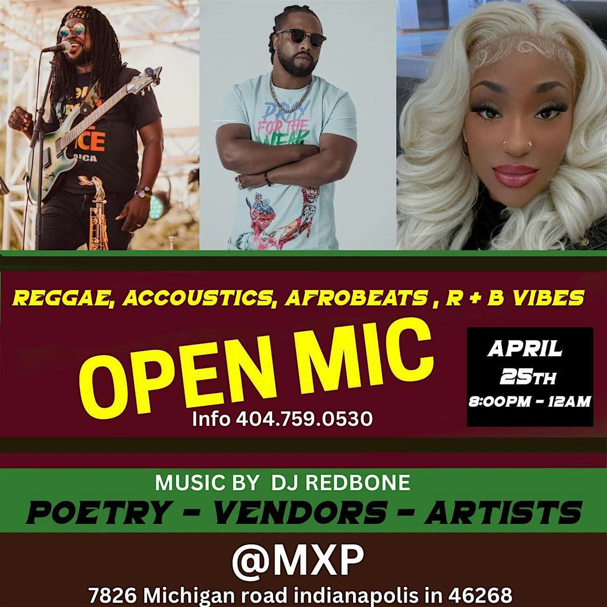 RHYTHM & POETRY PRESENTS: REGGAE, ACCOUSTICS, AFROBEATS , R & B VIBES @MXP