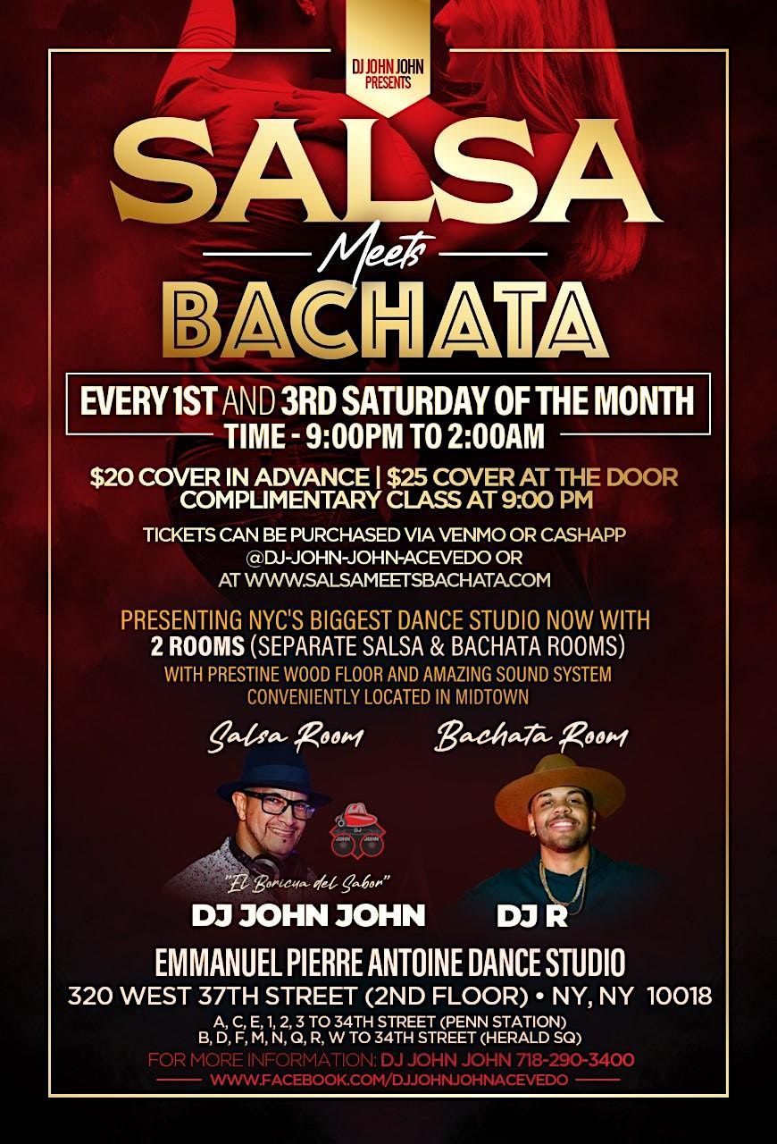 SALSA MEETS BACHATA every 1st & 3rd Saturday at NYCs Biggest Dance
