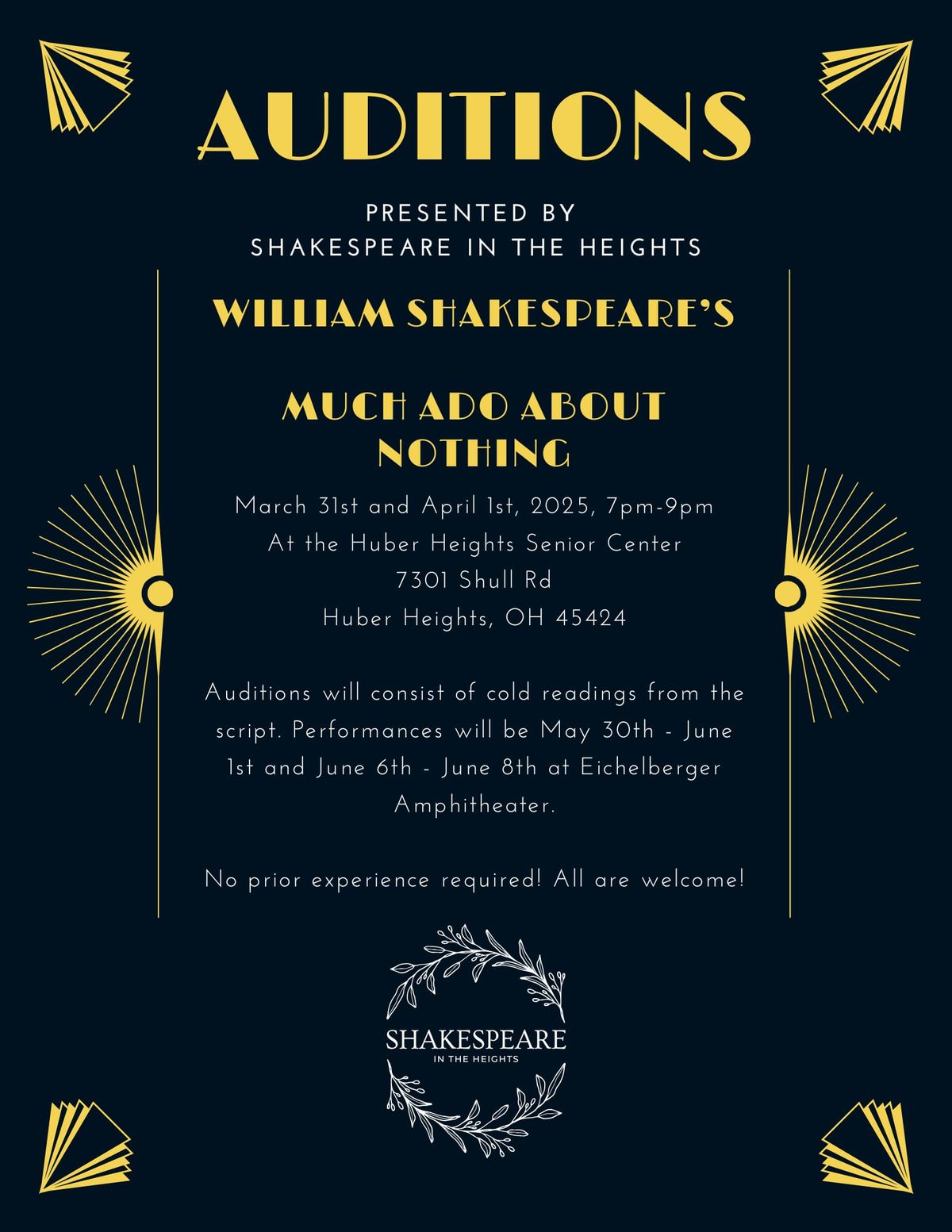 Auditions for Much Ado About Nothing