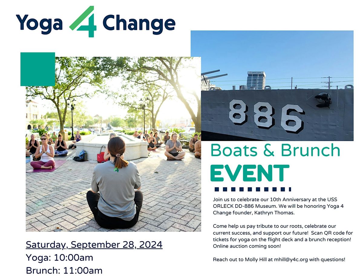 Boats & Brunch: Yoga 4 Change 10th  Anniversary Celebration