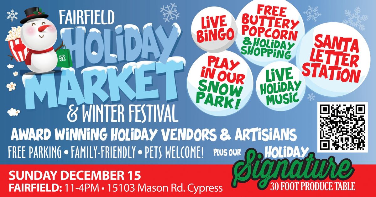 \u2603\ufe0fFAIRFIELD HOLIDAY FESTIVAL-FARMERS MARKET