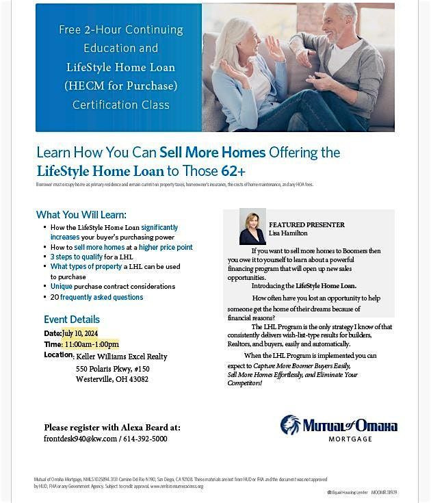 Continuing Education: LifeStyle Home Loans (HECM for Purchase)