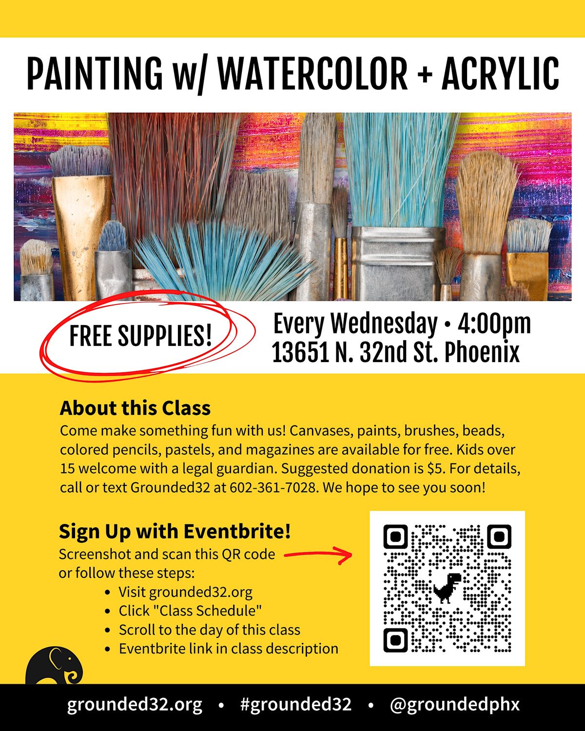 Free Painting w\/ Watercolor + Acrylic - Open Art Studio and New Friends!