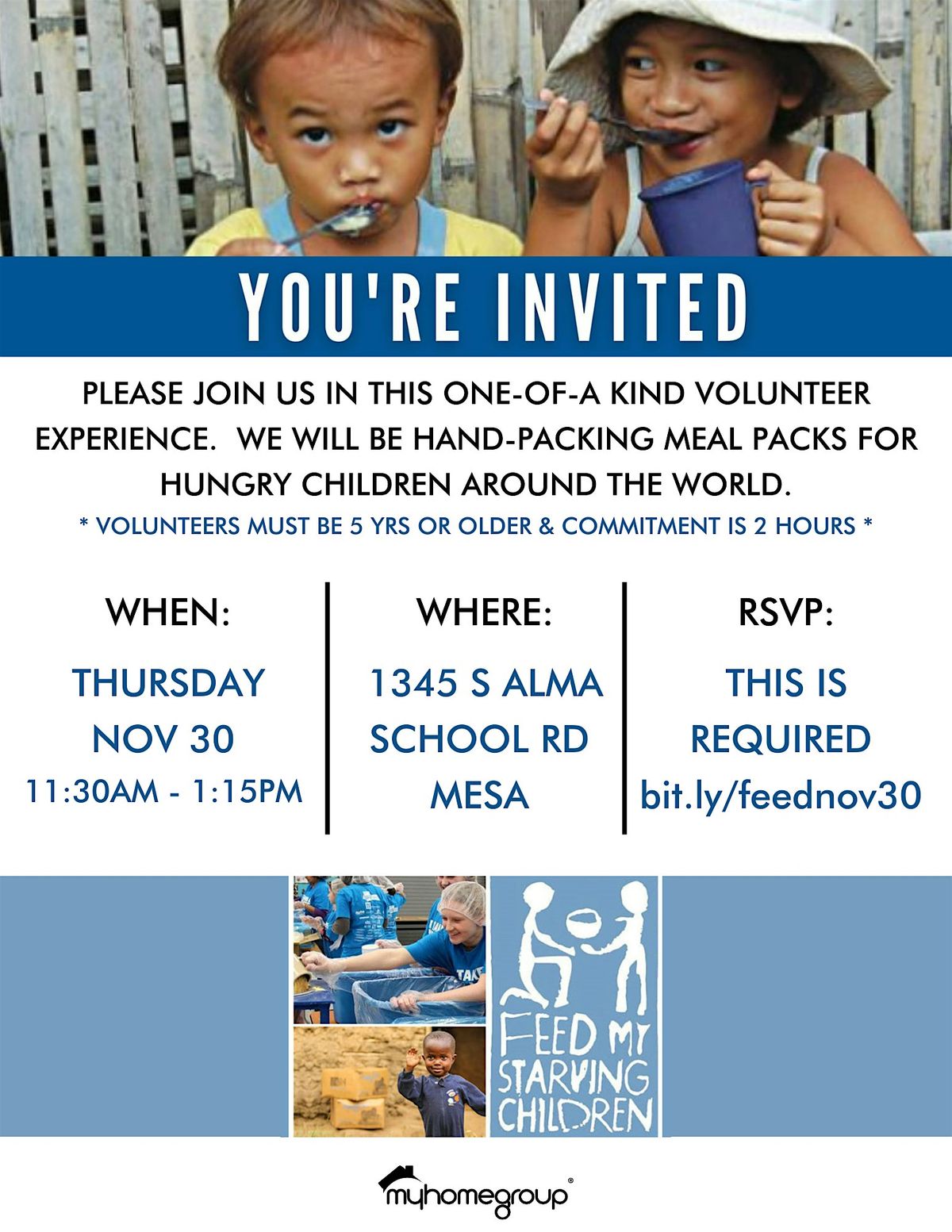 Feed My Starving Children:  A My Home Group Packing Event