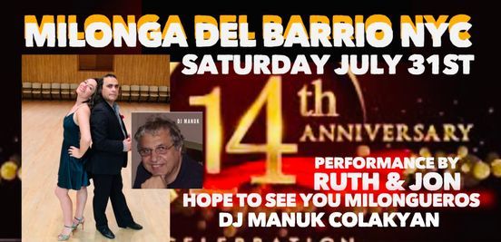 14th Anniversary Milonga Del Barrio NYC