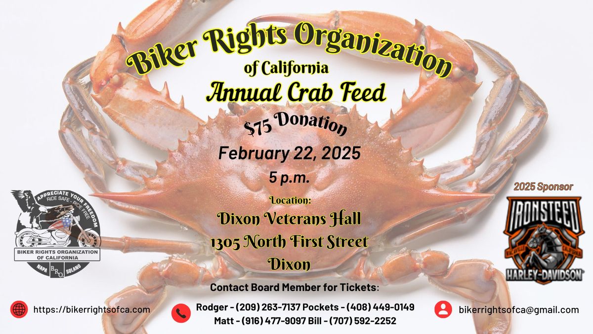 Bikers Rights Organization of California CRAB FEED 2025