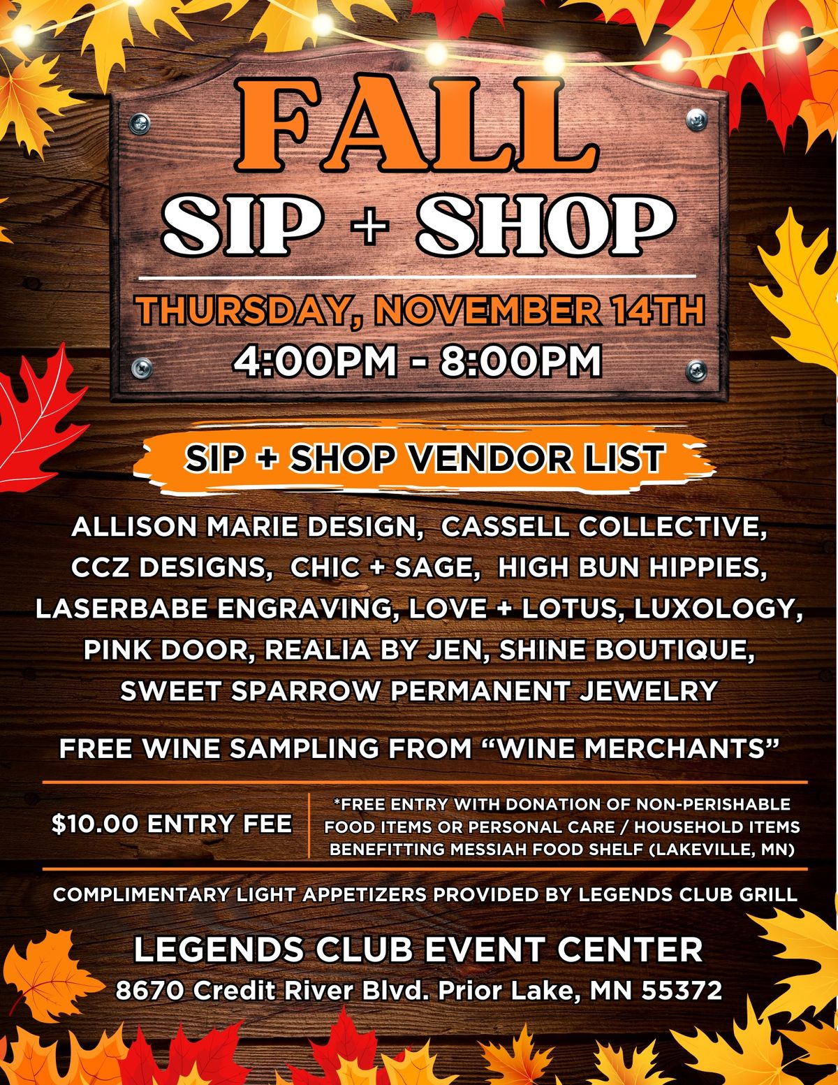 Fall Sip + Shop