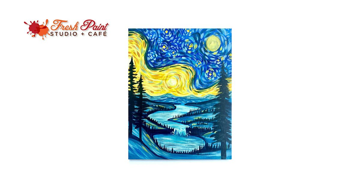 In-Studio Paint Night - Starry Night Summer Lake Acrylic Painting