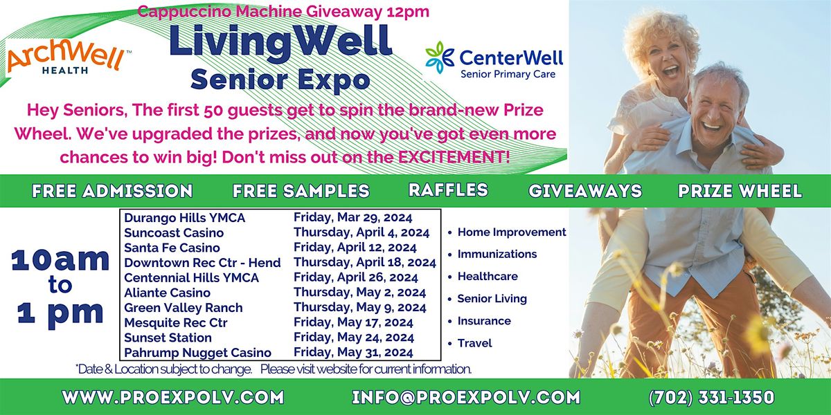 LivingWell Senior Expo - Suncoast Casino - Thursday, April 4, 2024