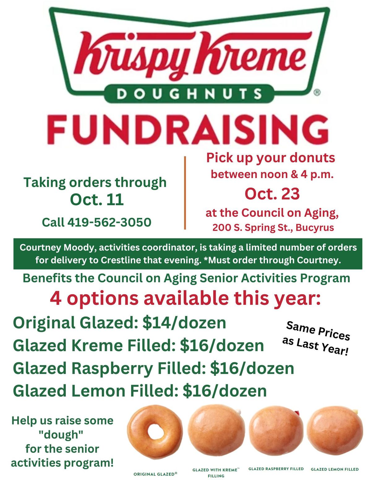 CCCOA Krispy Kreme Doughnuts Fundraiser