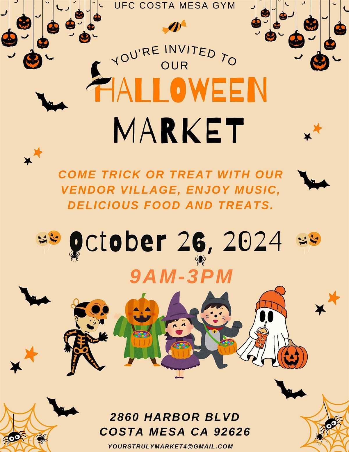 UFC Costa Mesa gym Halloween Free Trick or Treat Vendor market