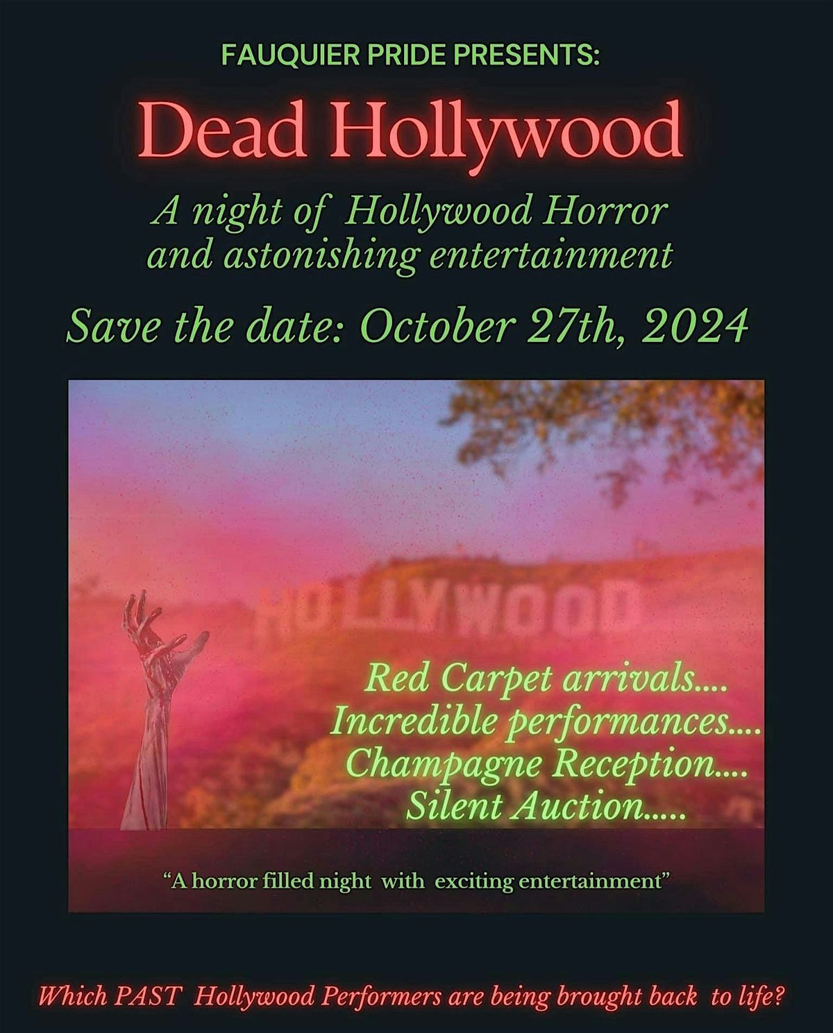 Fauquier Pride Presents "Dead Hollywood" a Fund Raising Costume Gala!