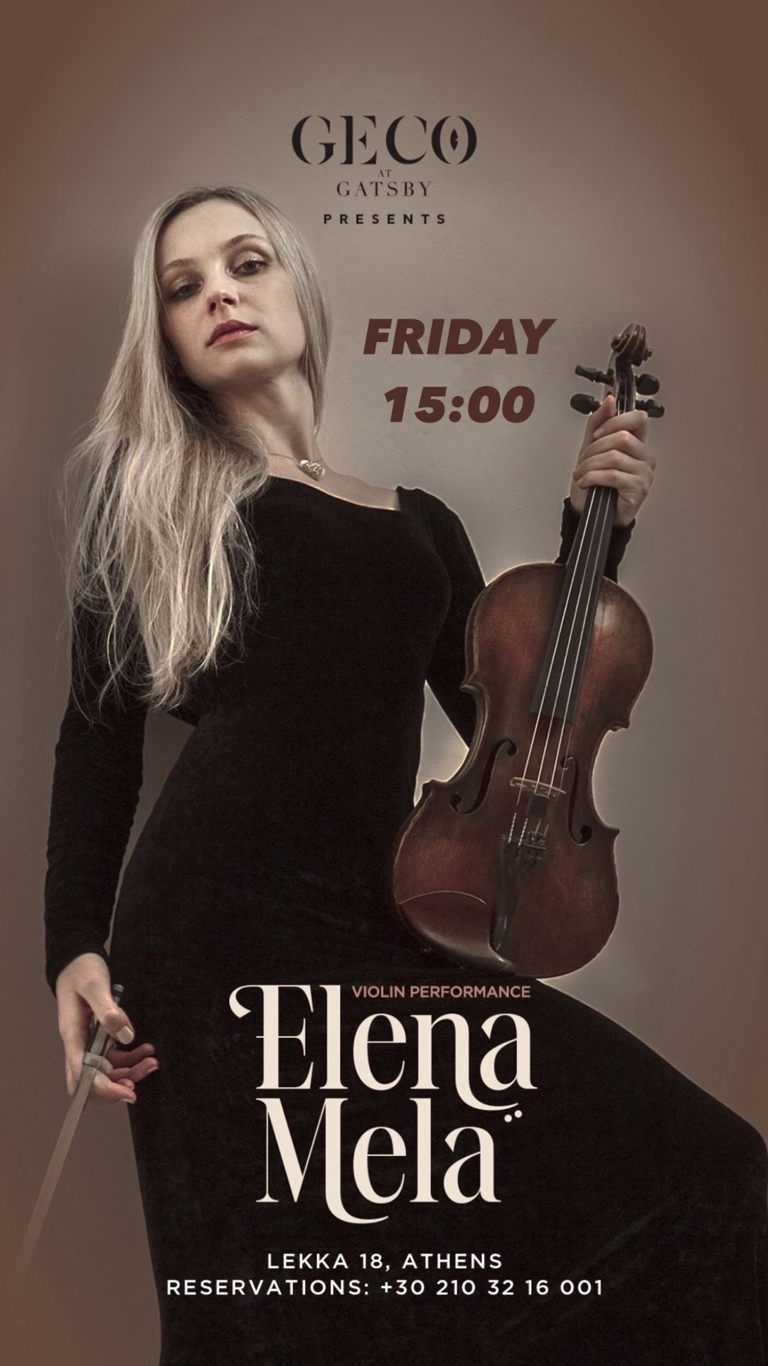 Violin performance by Elena Mela 