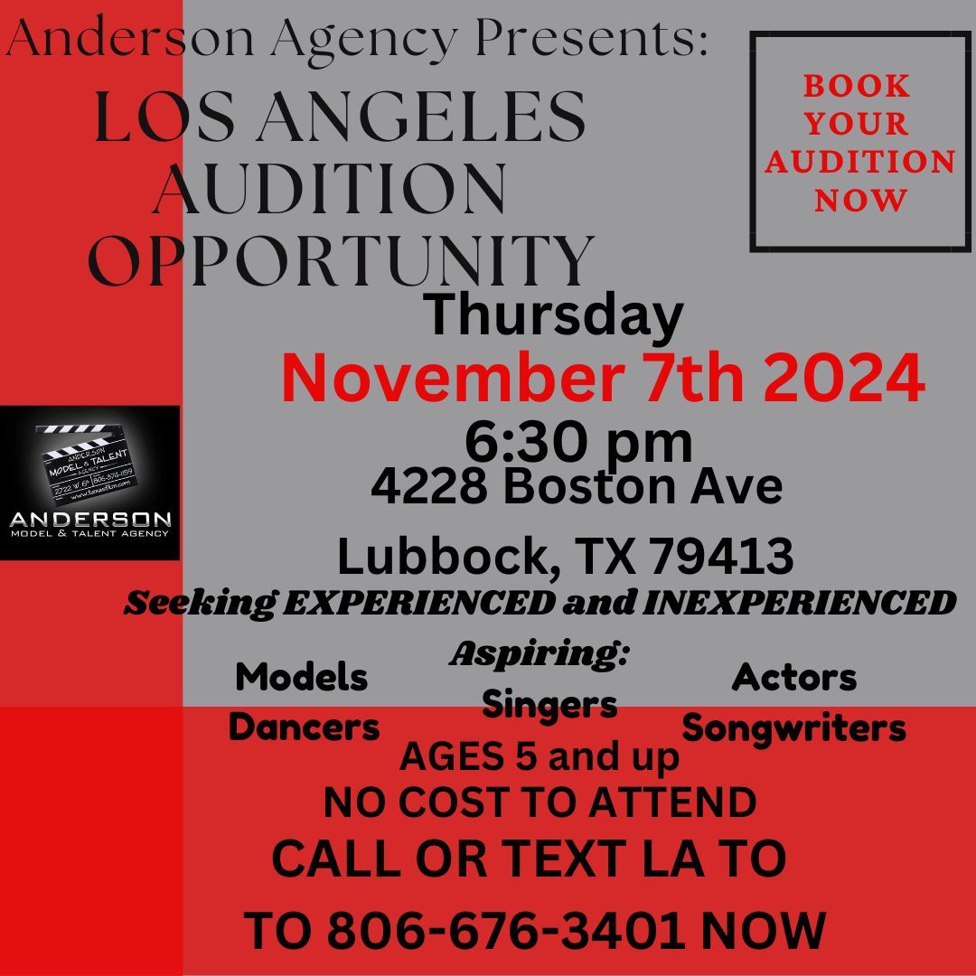 NO COST AUDITION- LA OPPORTUNITY SEEKING NEW MODELS, ACTORS, SINGERS, DANCERS