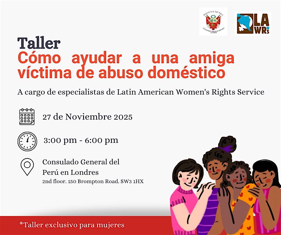 Taller: C\u00f3mo ayudar a una amiga v\u00edctima de abuso dom\u00e9stico