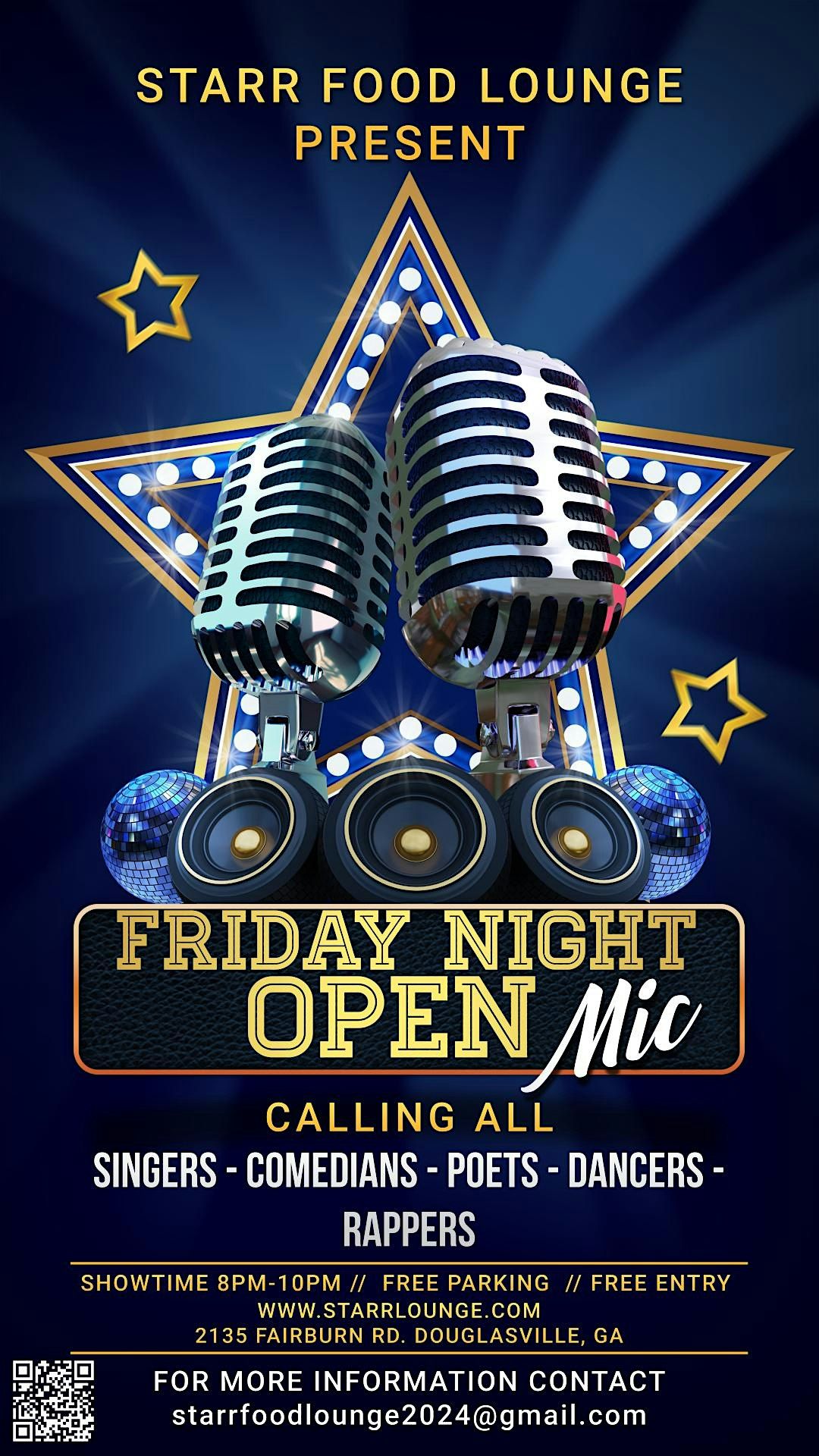 Friday Night Open Mic at Starr Food Lounge!!!