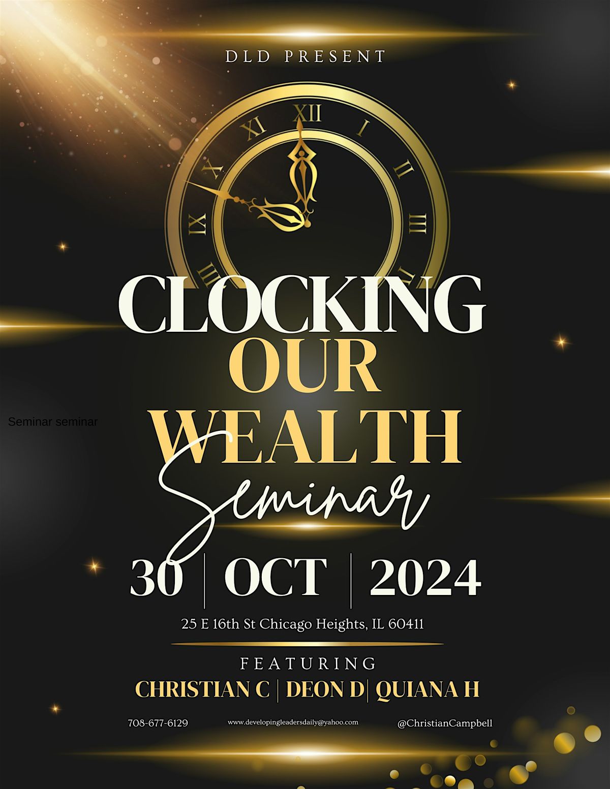 Clocking our wealth seminar