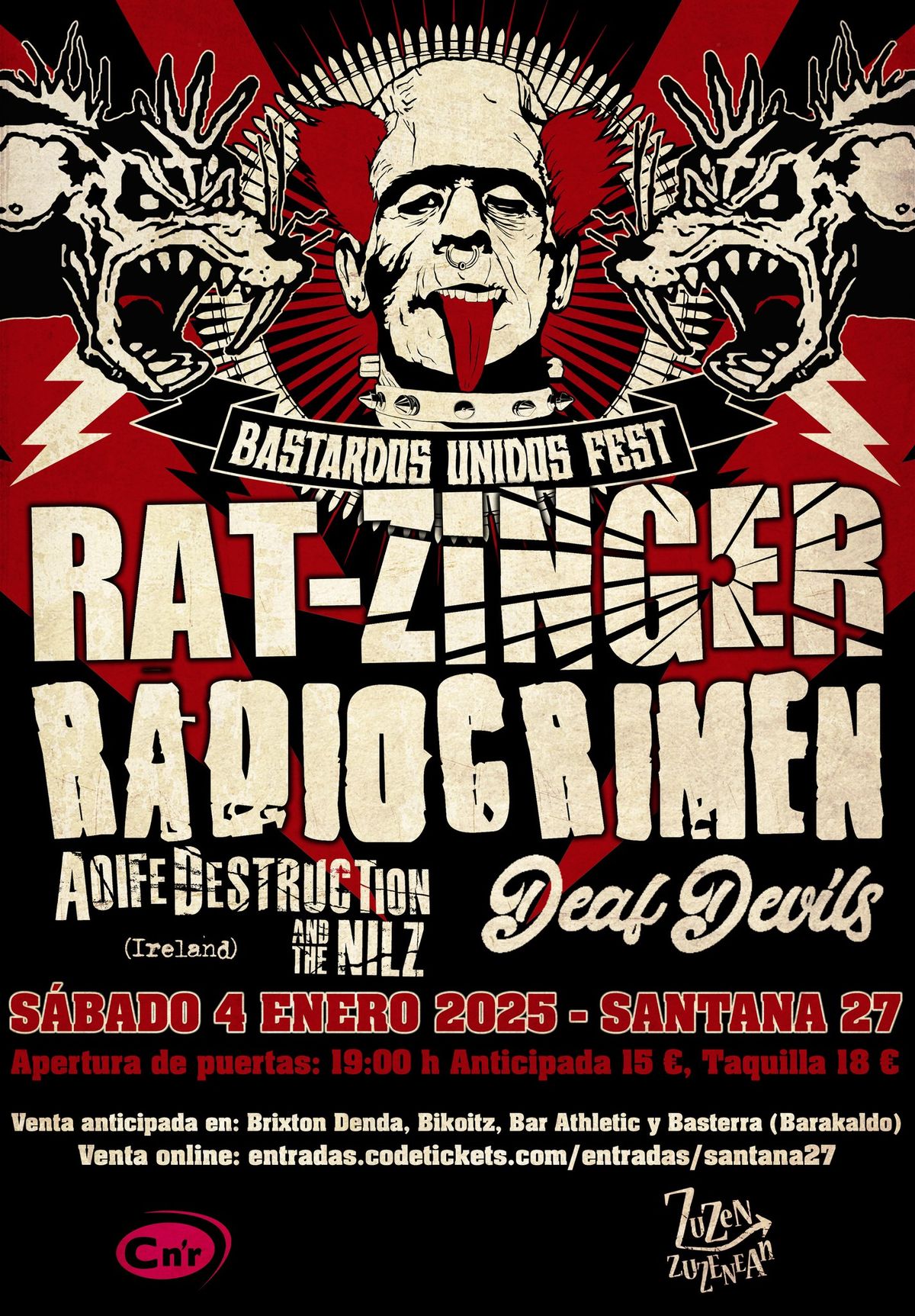 RAT-ZIINGER, RADIOCRIMEN, DEAF DEVILS y AOIFE DESTRUCTION AND THE NILZ