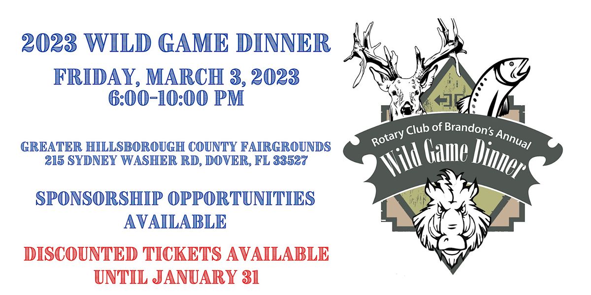 2023 Wild Game Dinner, Greater Hillsborough County Fair, Dover, 3 March