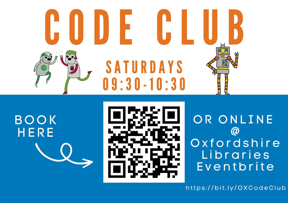 Code Club @ Oxford Westgate Library (8-13 yrs old)!