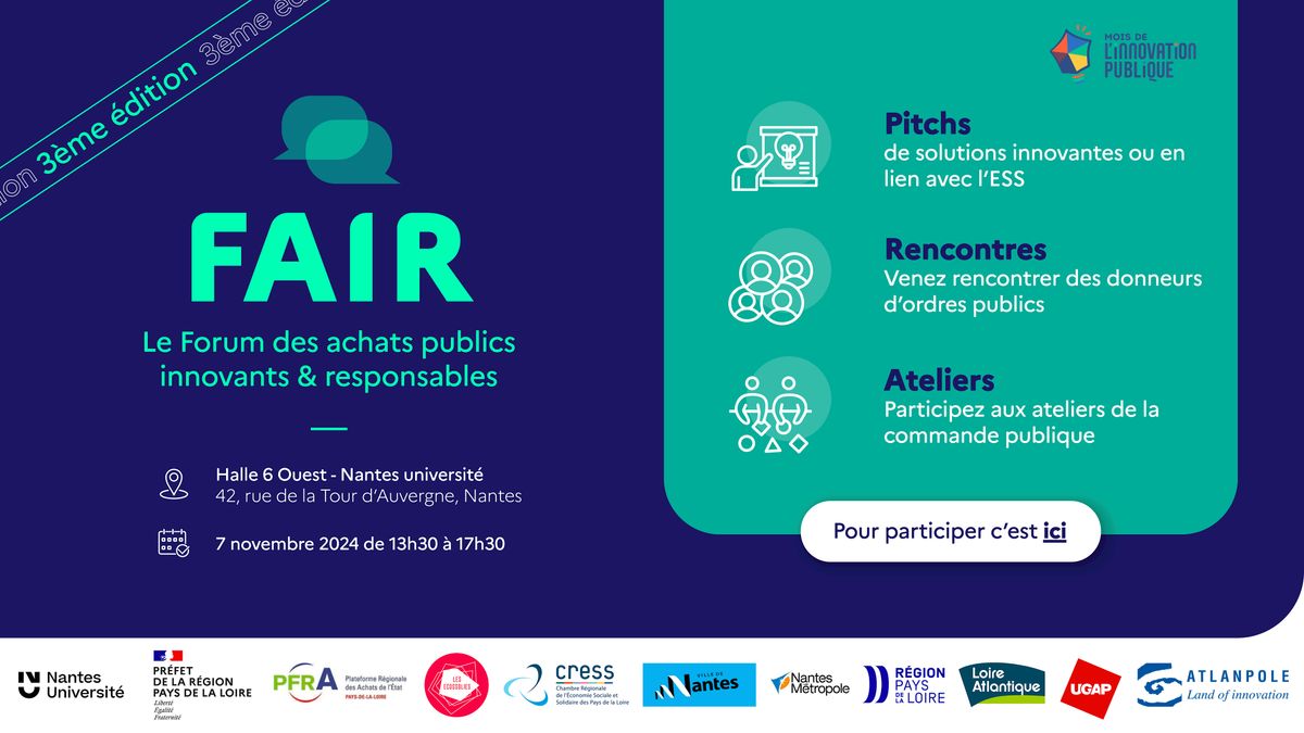 FORUM des ACHATS publics INNOVANTS et RESPONSABLES (FAIR 2024 - Nantes)