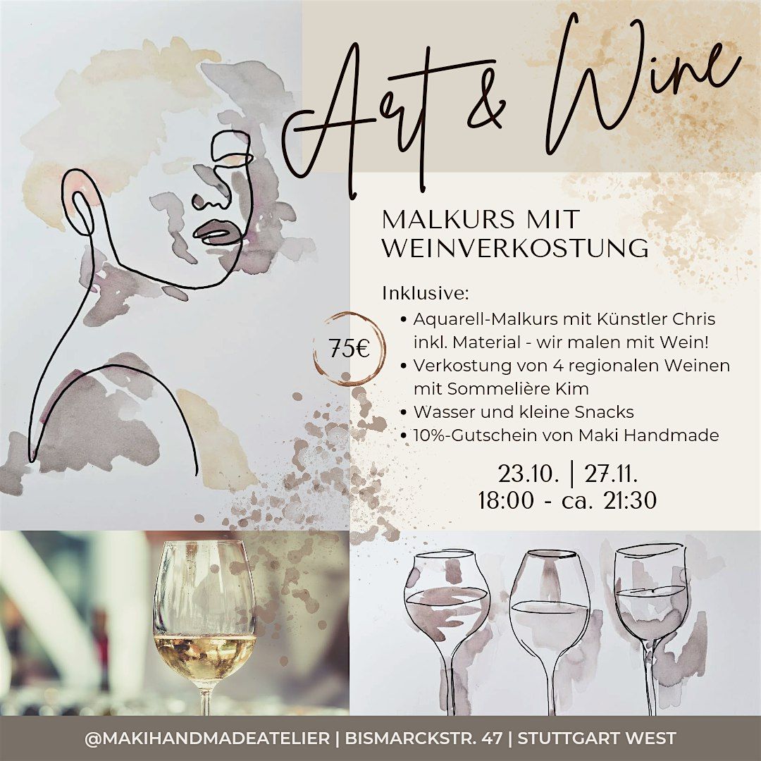 Art & Wine: Aquarell-Malkurs mit Weinverkostung