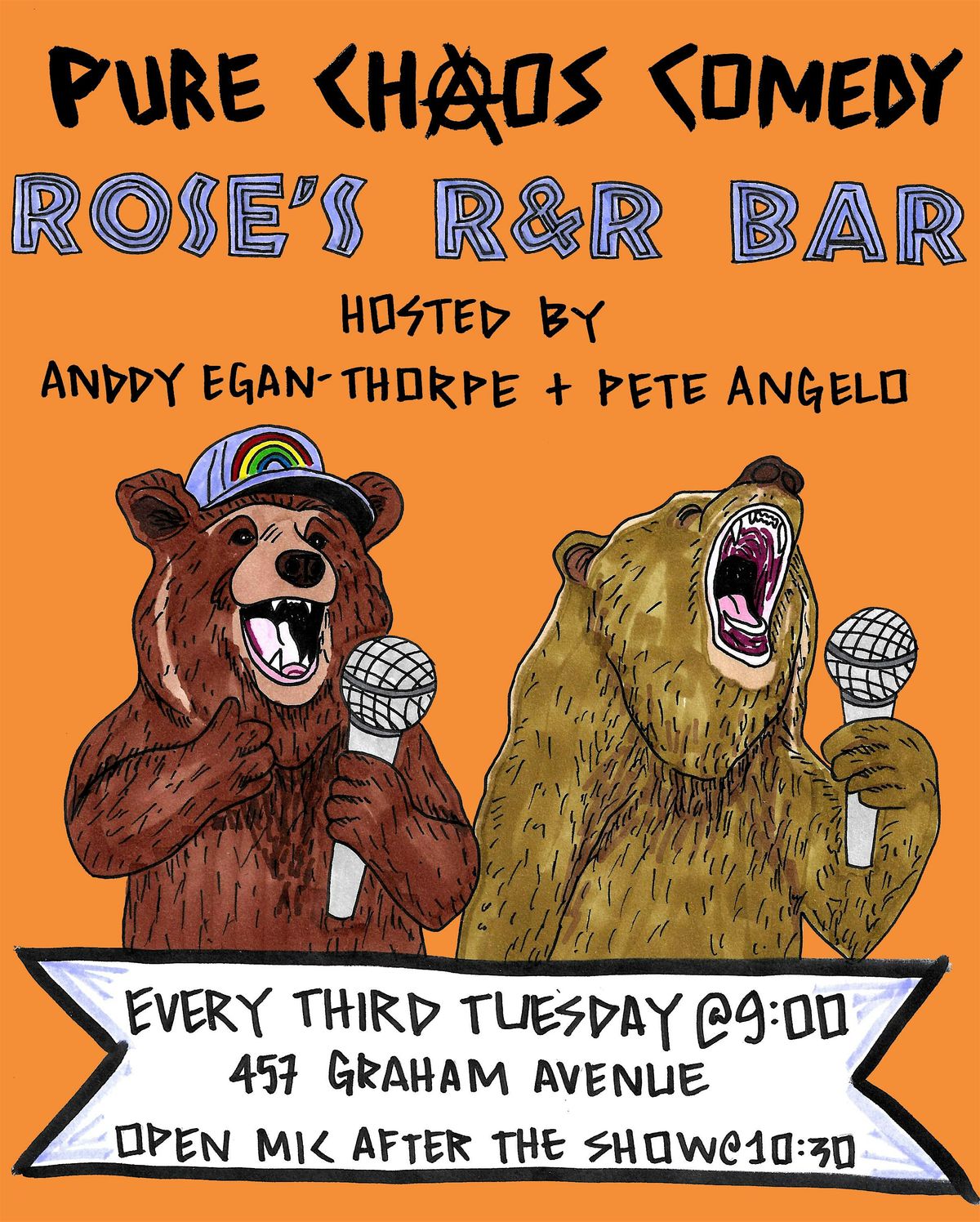 Pure Chaos Comedy at Rose's R&R Bar - FREE!