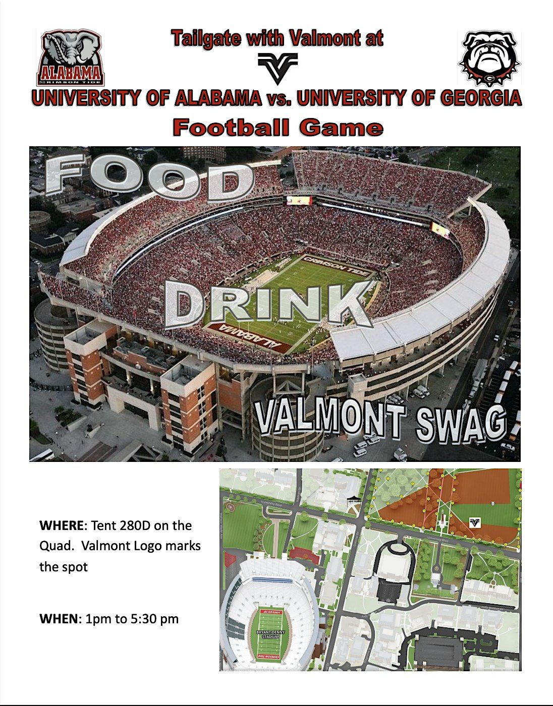 Valmont Tailgate at Alabama vs Georgia