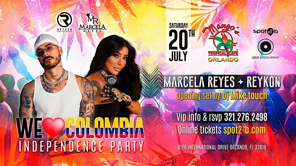 Independencia de Colombia Marcela Reyes & Reykon en Orlando