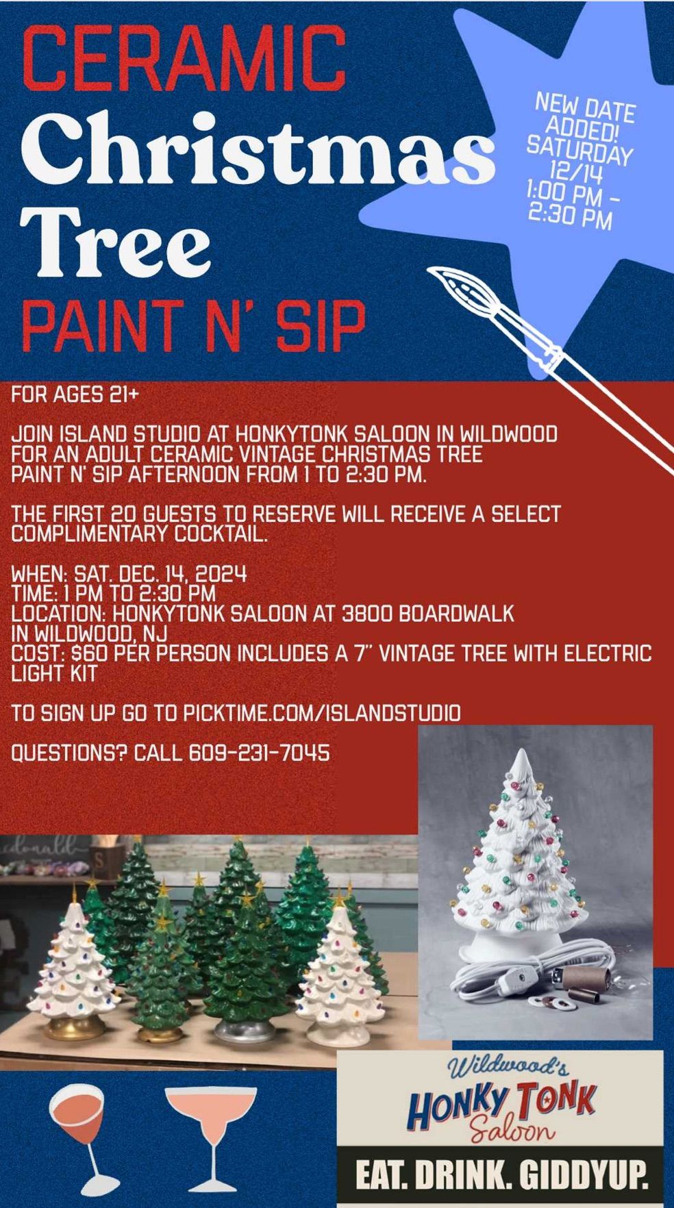 Ceramic Christmas Tree Paint N Sip