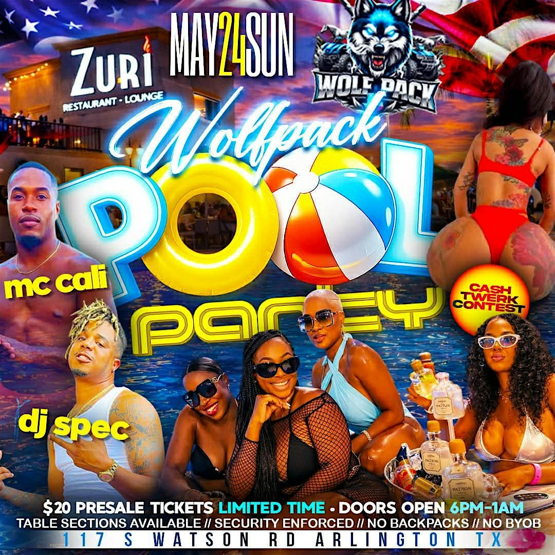 Memorial Day Weekend Pool Party at Door $25 til 10pm $30 til after