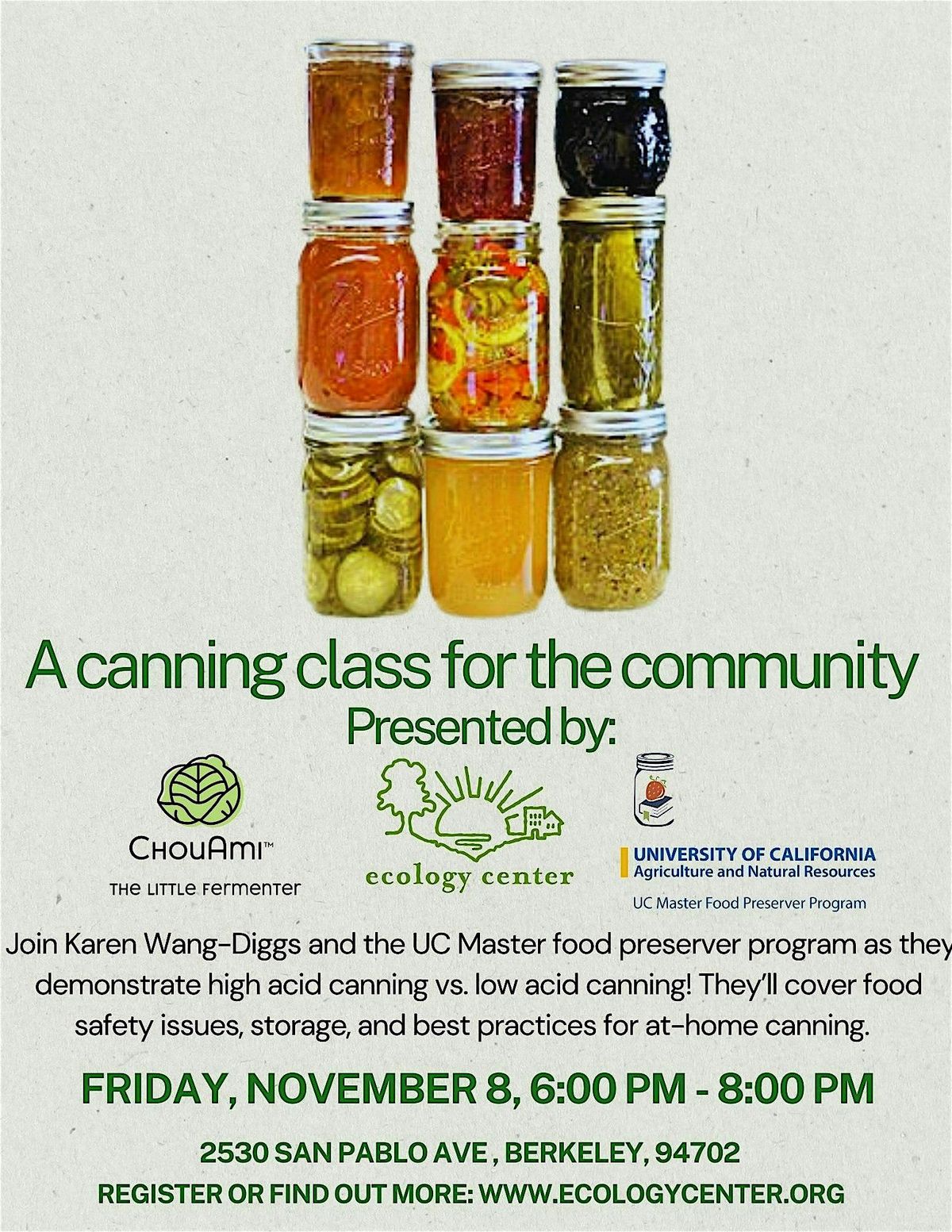 A canning class for the community