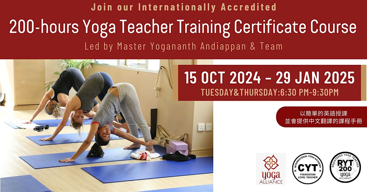 200-hours Yoga Teacher Training Certificate Course (Tue & Thu Evening)