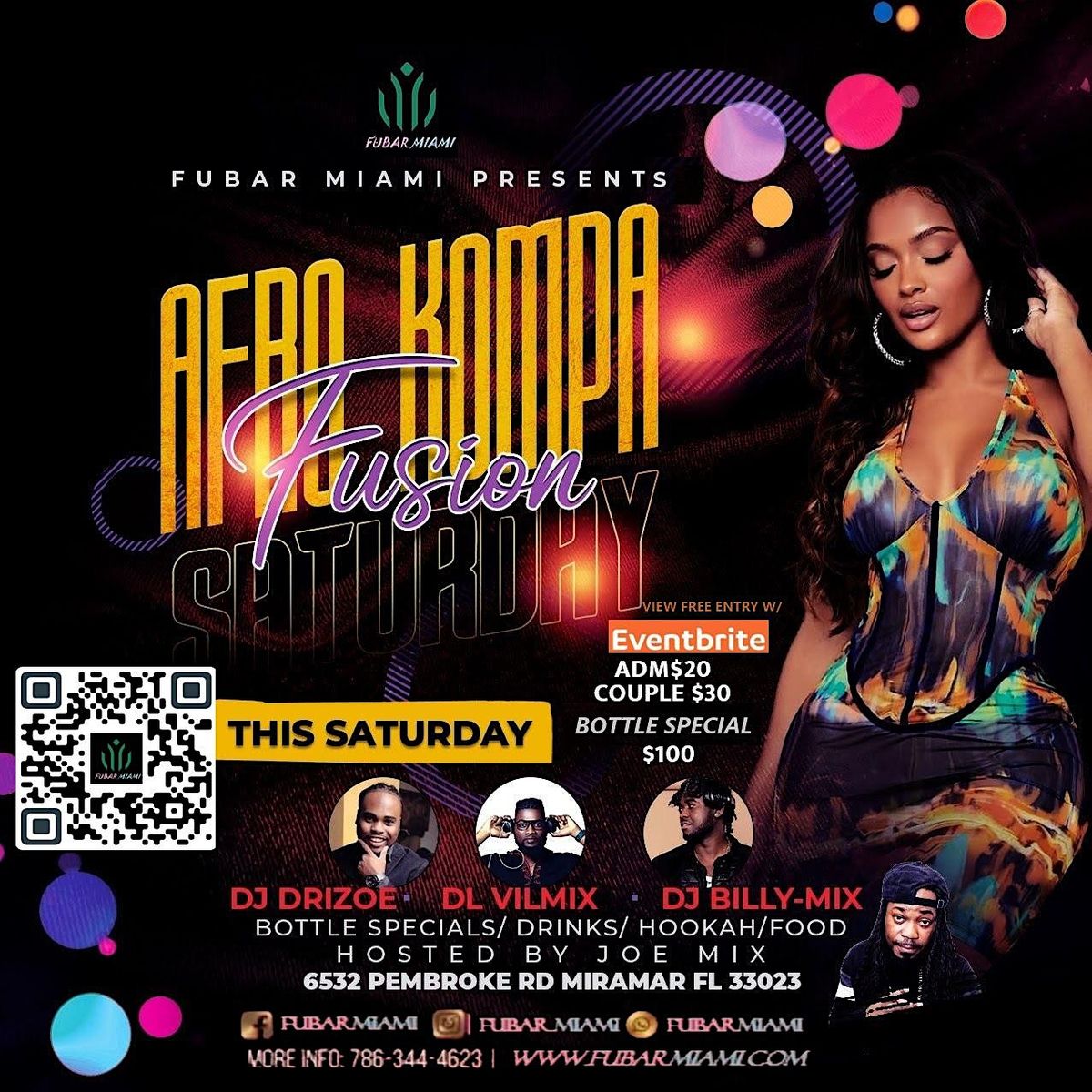 Afrobeats- Kompa Fusion  SATURDAY NIGHT Party hosted by FUBAR MIAMI