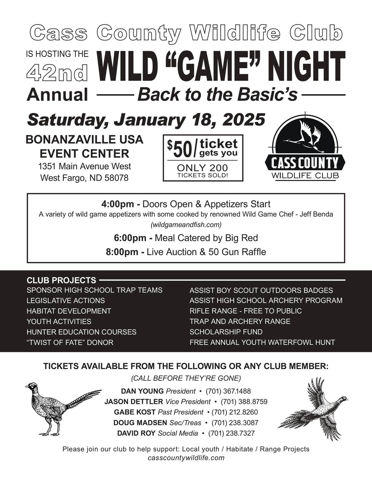 42nd Annual WILD "GAME" NIGHT