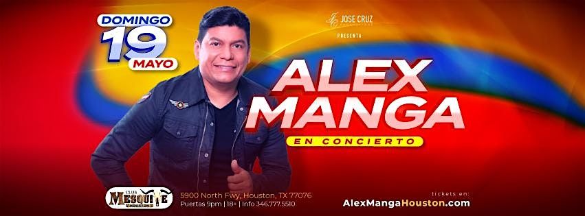 Concierto de vallenato con Alex Manga en Houston, TX | Mayo 19  2024