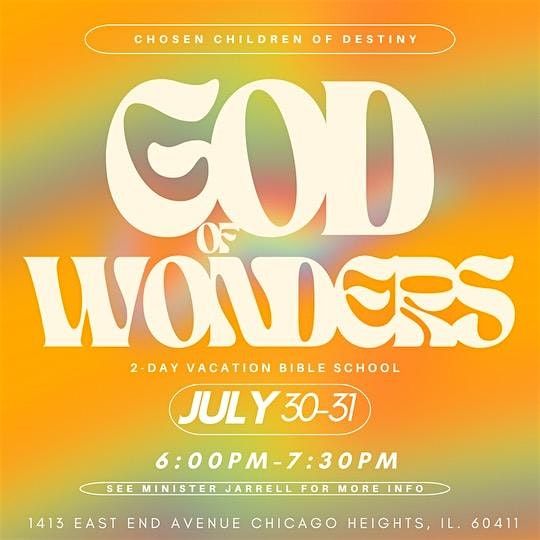 God of Wonders Vacation Bible School