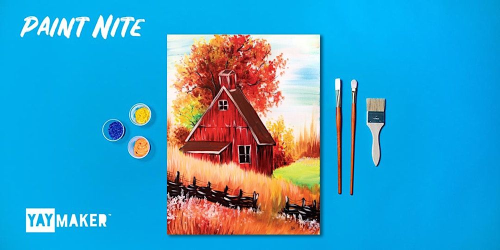 Virtual: Paint Nite: Autumn Barn