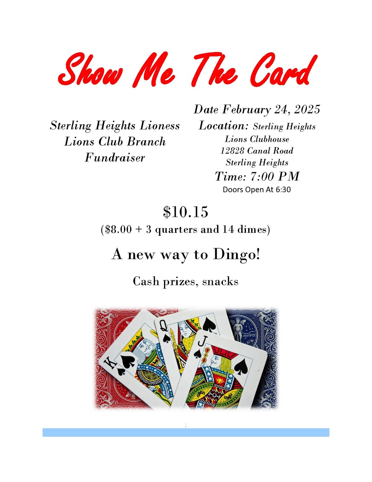 Our New Fundraiser - Show Me The Card