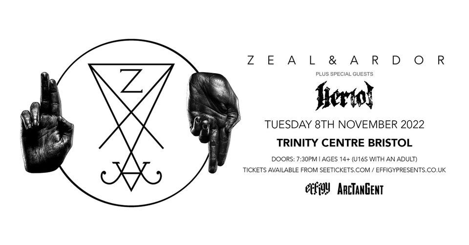 Zeal & Ardor plus Heriot at Trinity Centre, Bristol