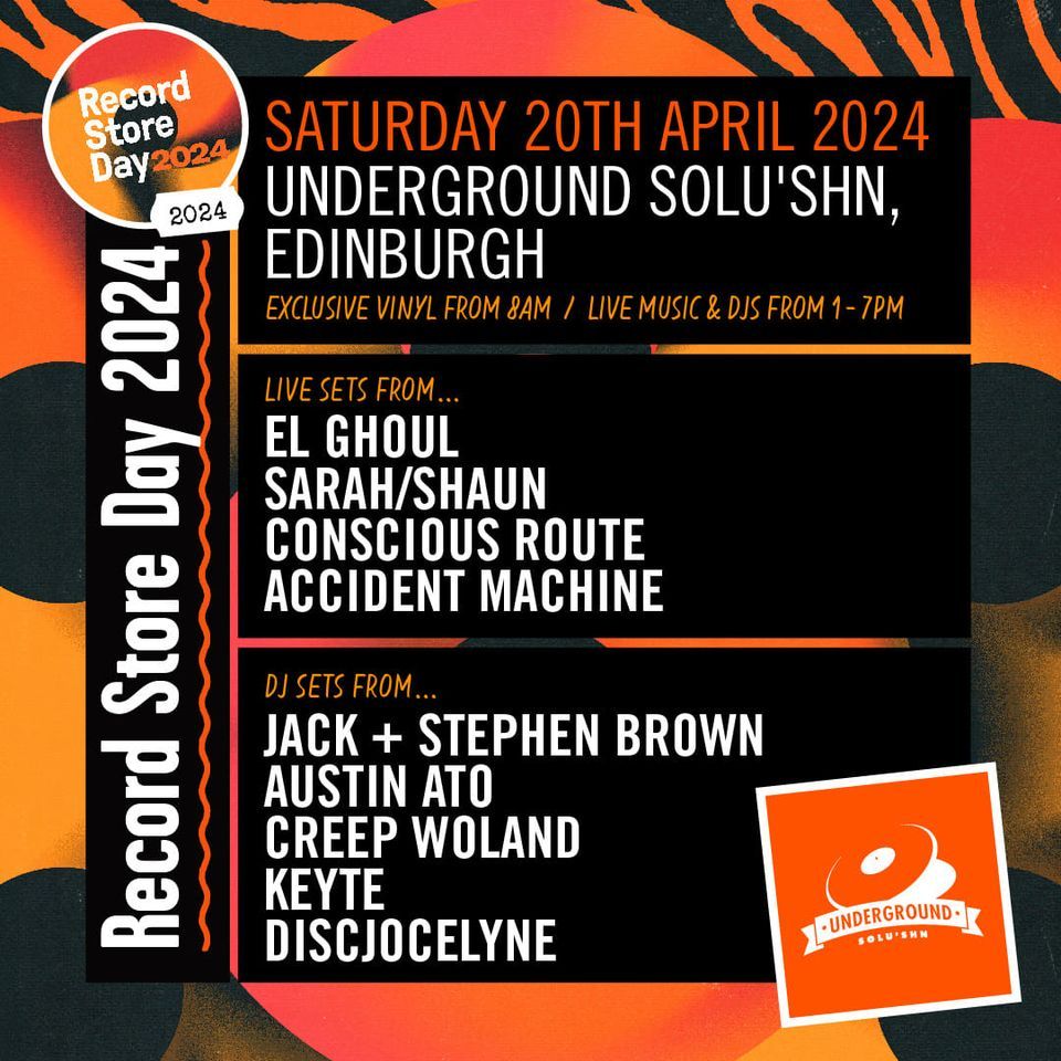 Record Store Day 2024 @ Underground Solu'shn Ft. LIVE Music & DJ Sets