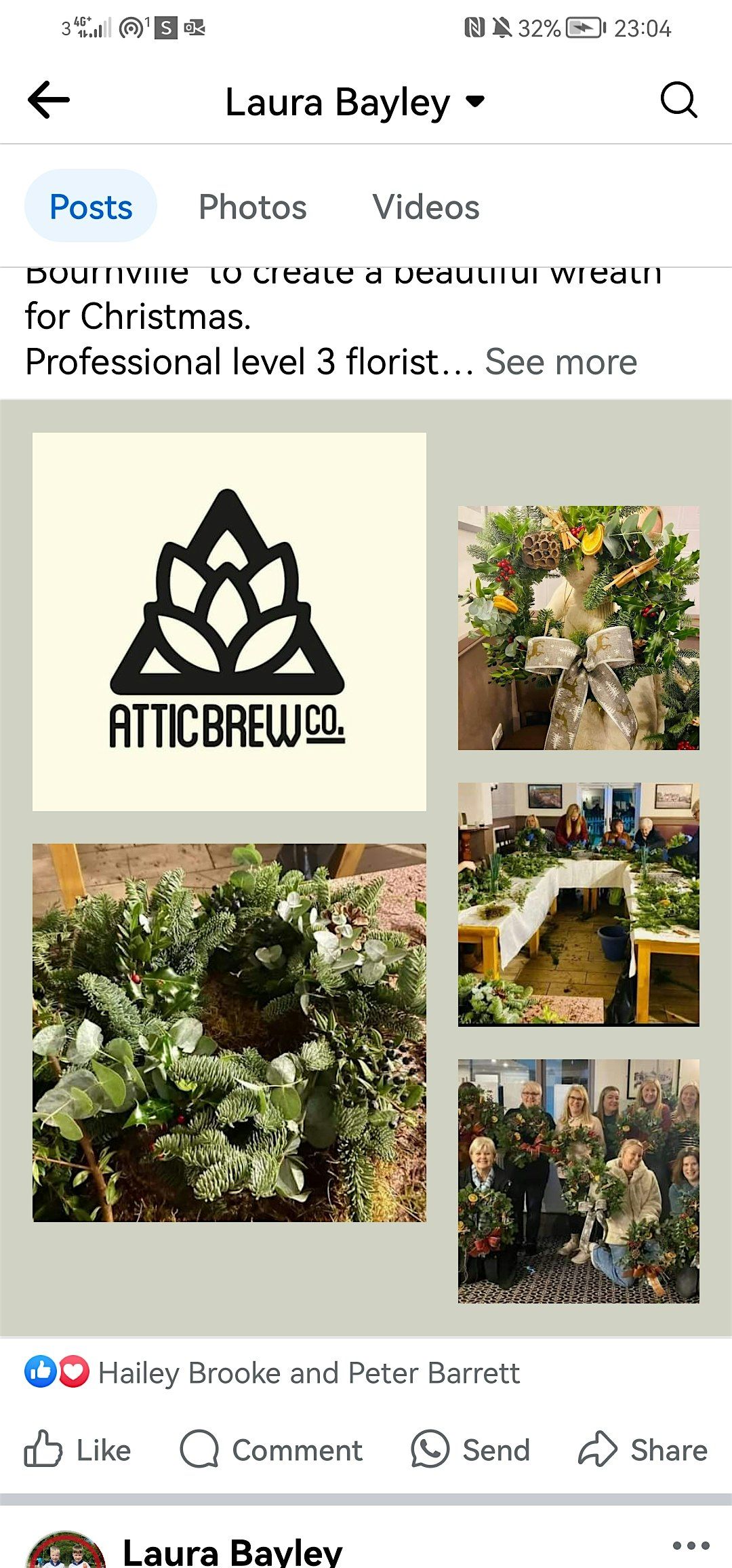 Christmas Wreath Workshop Attic Brew Co Stirchley Session 2