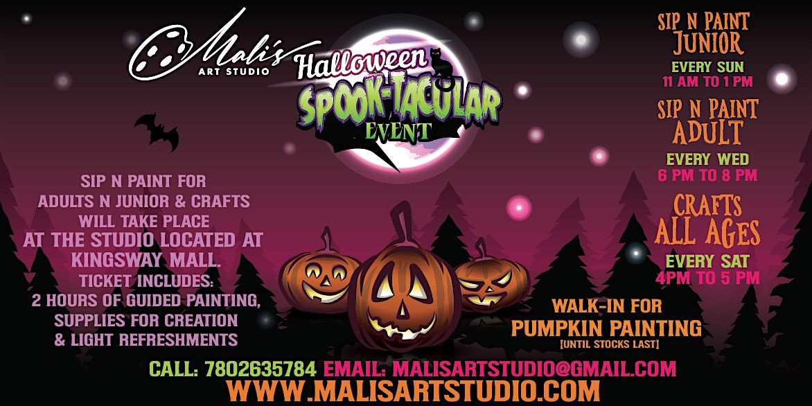 Spooktacular Sip n Paint Event at Mali's Art Studio