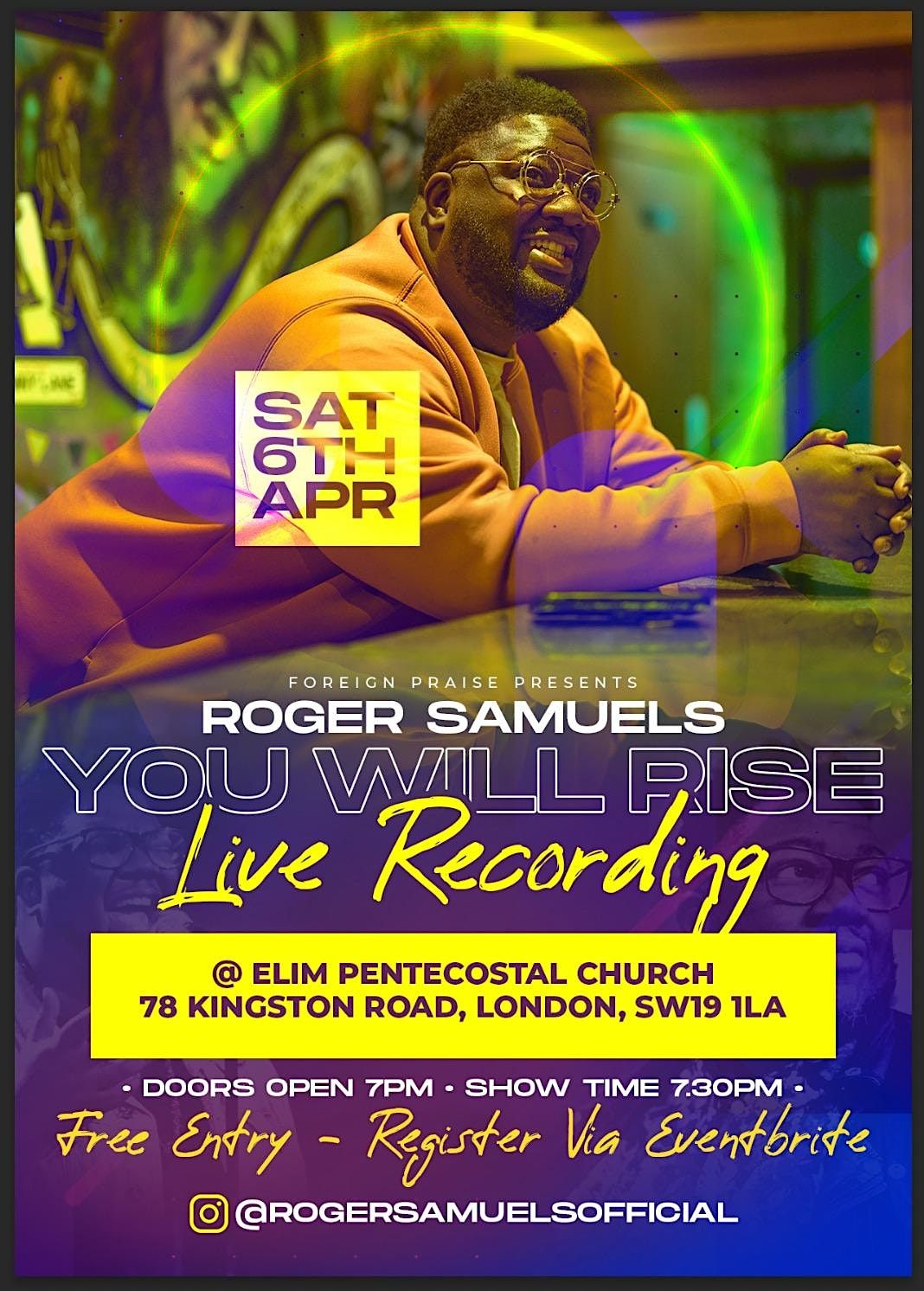 ROGER SAMUELS,  'YOU WILL RISE'  LIVE RECORDING