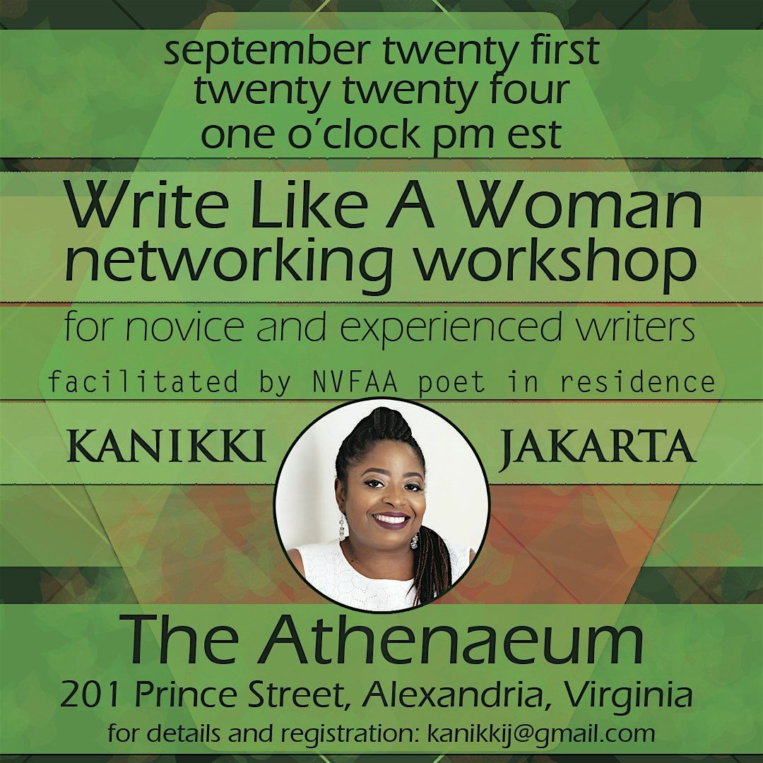 WRITE LIKE A WOMAN NETWORKING WORKSHOP