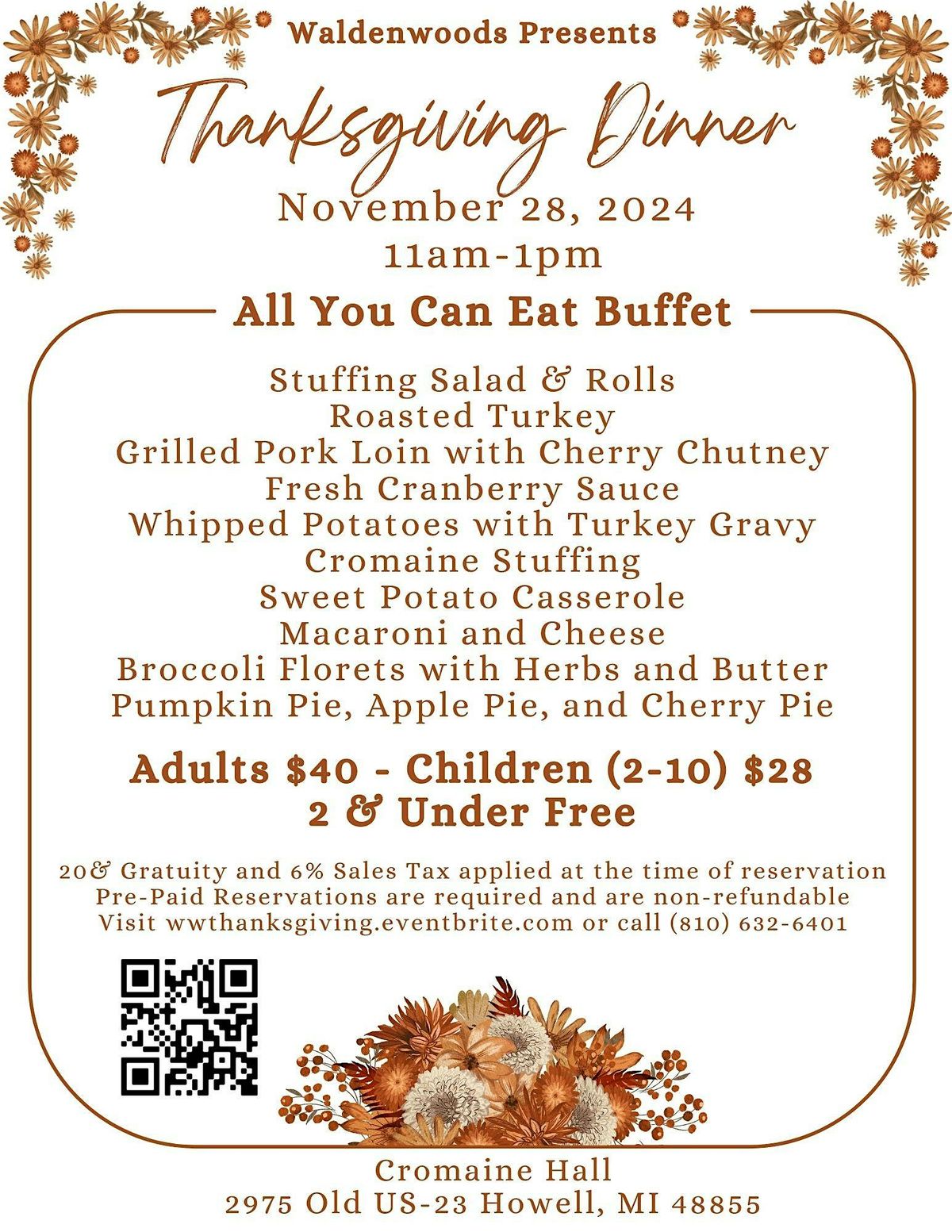 Waldenwoods Thanksgiving Dinner Buffet