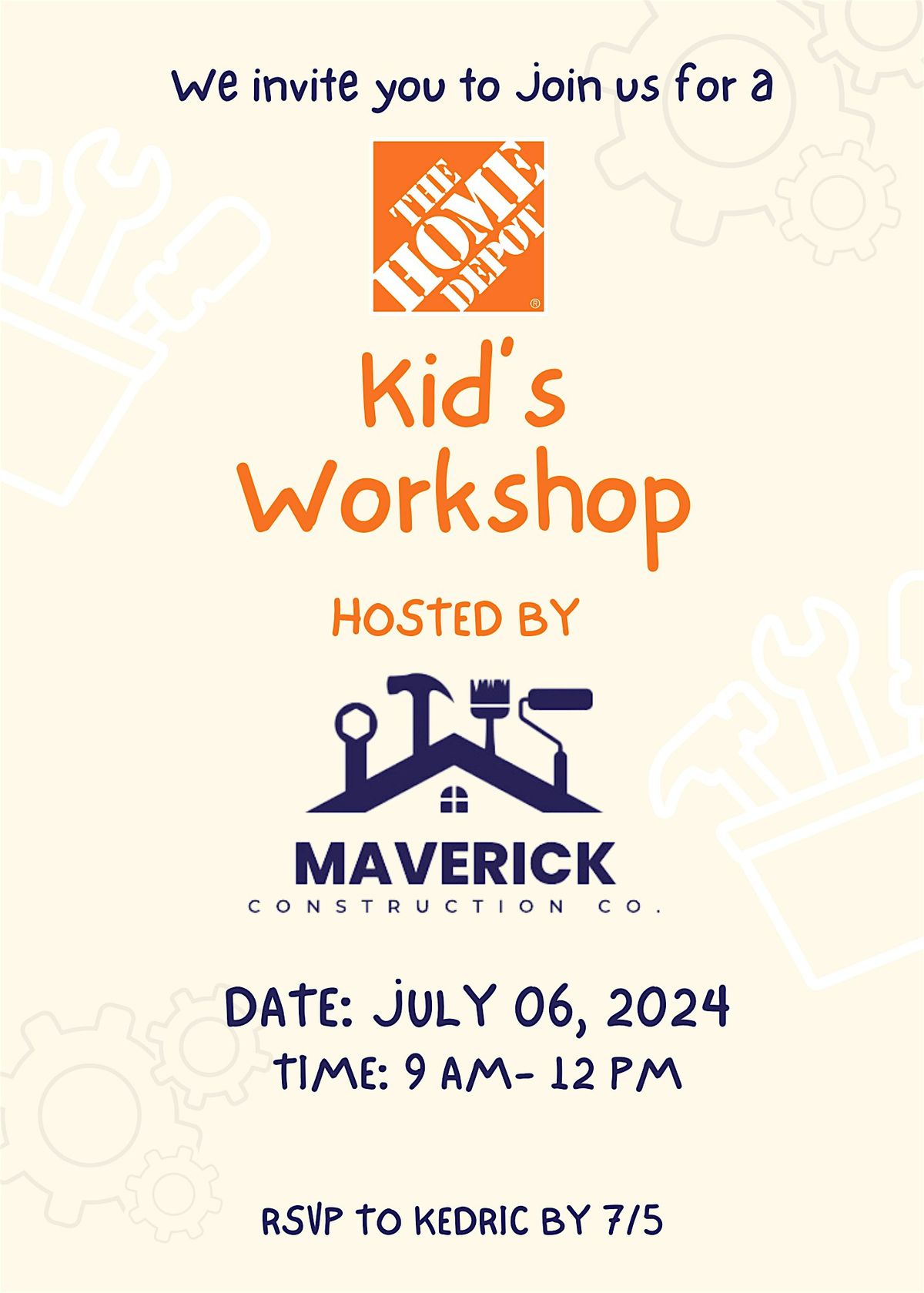 Free Kids Workshop At Home Depot