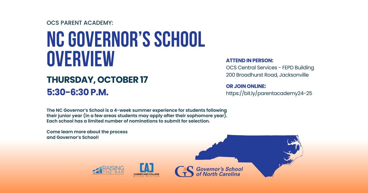 Parent Academy: NC Governor's School Overview