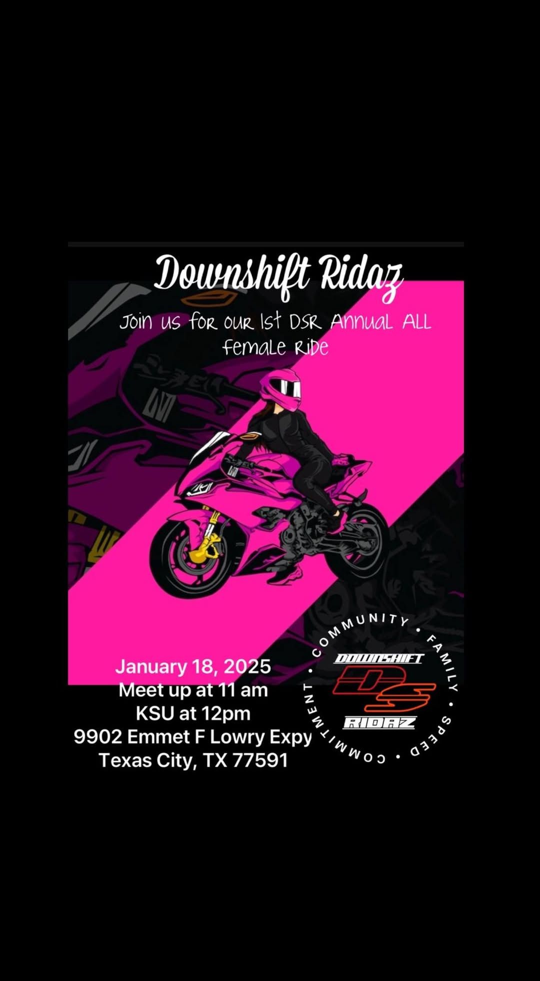 Downshift Ridaz 1st all female ride